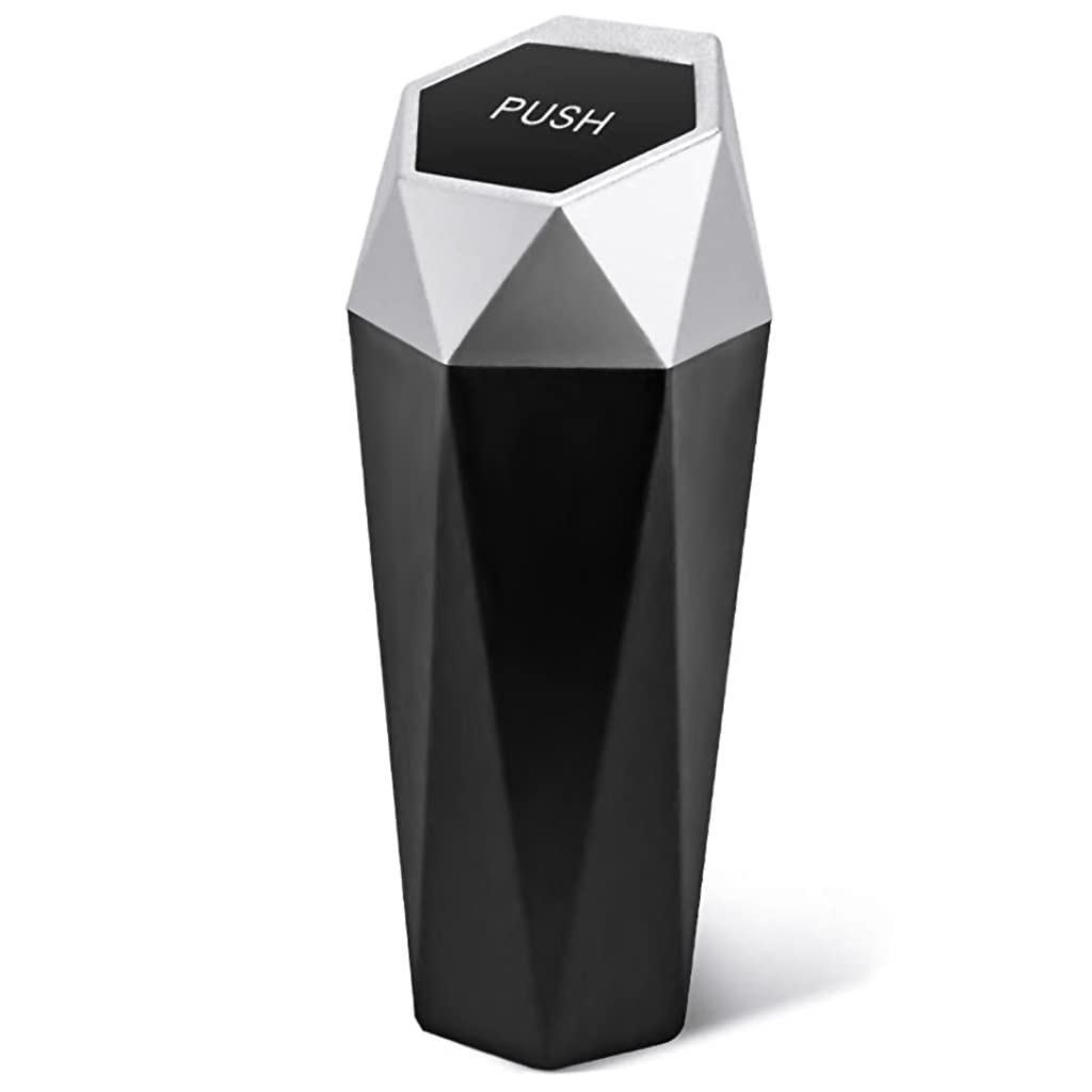 ZIBUYU 550ml Car Trash Can with Lid, Car Ash Bin ABS Car Trash Bin for, Easy to Clean, Portable Trach Can for Car, Home, Office, Travel, Sliver ZIBUYU 550ml Car Trash Can with Lid, Car Ash Bin ABS Car Trash Bin for, Easy to Clean, Portable Trach Can for Car, Home, Office, Travel, Sliver